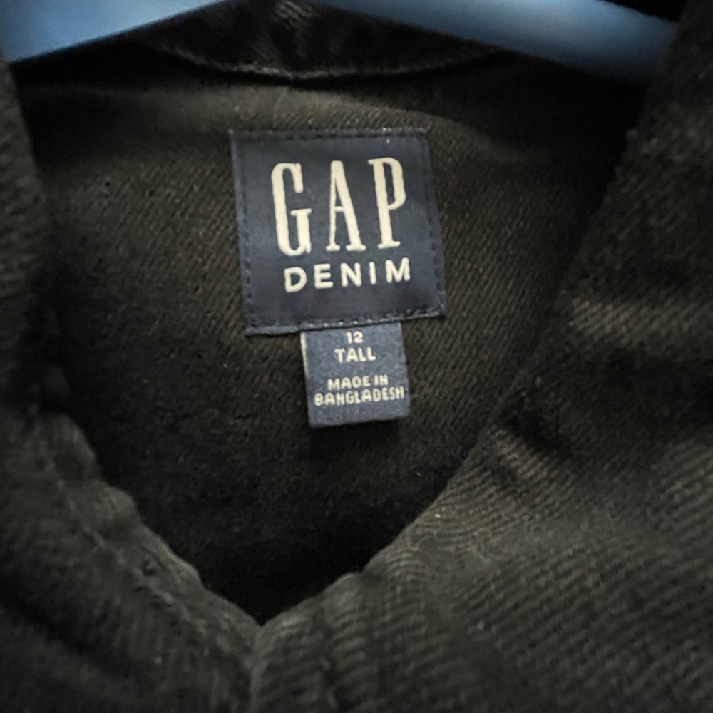 Gap Women’s Tall Black Denim Shirt Dress - Picture 6 of 8